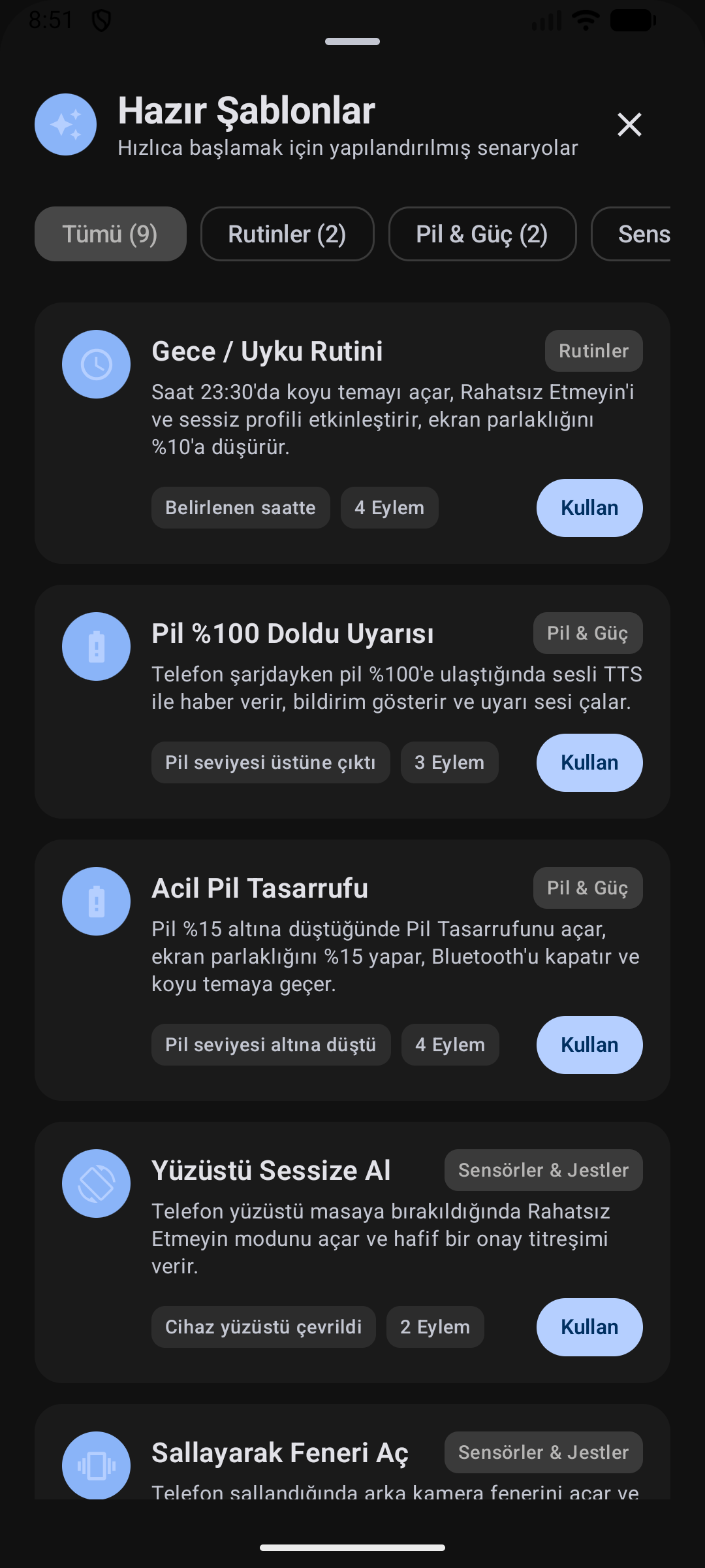 Hazır Şablonlar